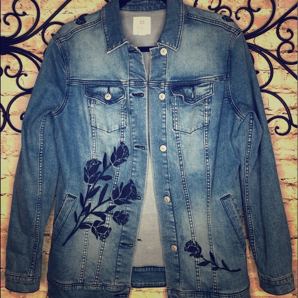 Denim Jacket with roses